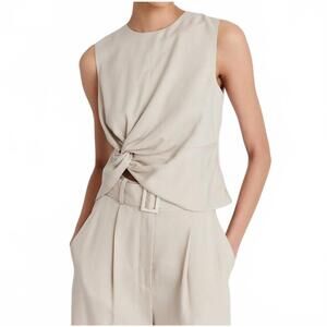 NEW MATTHEW BRUCH twist tank top in bone tencel